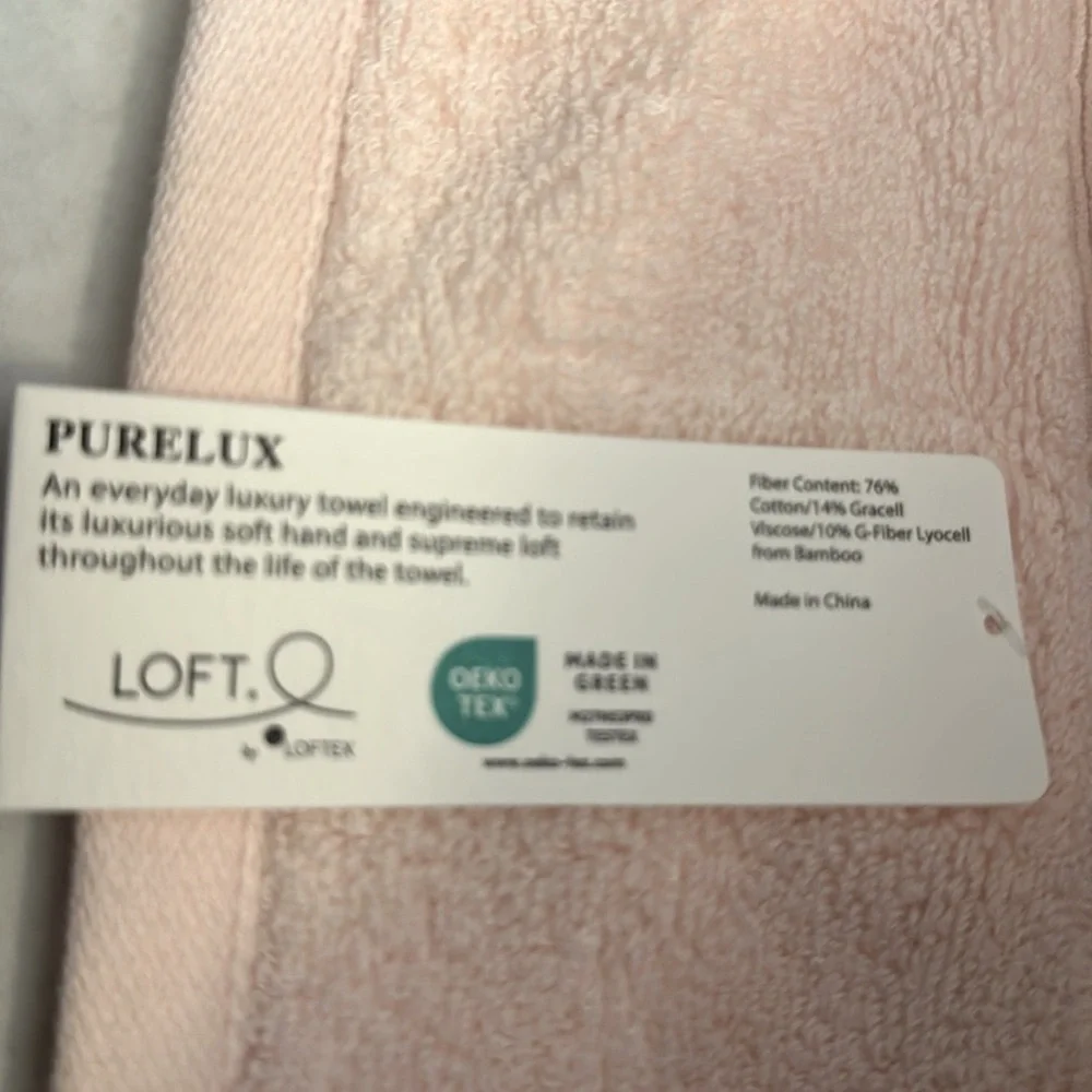 💥8pc PURELUX Luxury Bath Towel Set - Loft By Loftex - Rayon From Bamboo - Pink